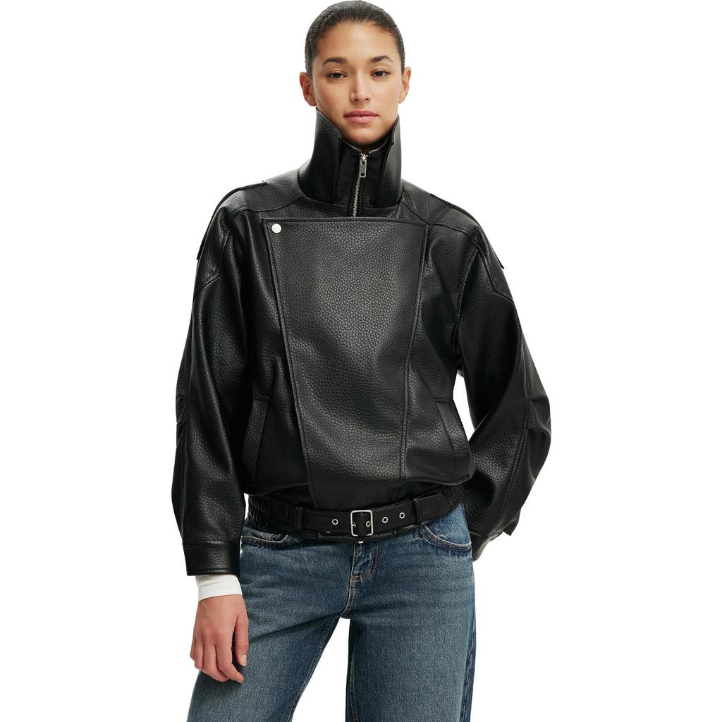 Cotton:on Cove Biker Jacket In Black