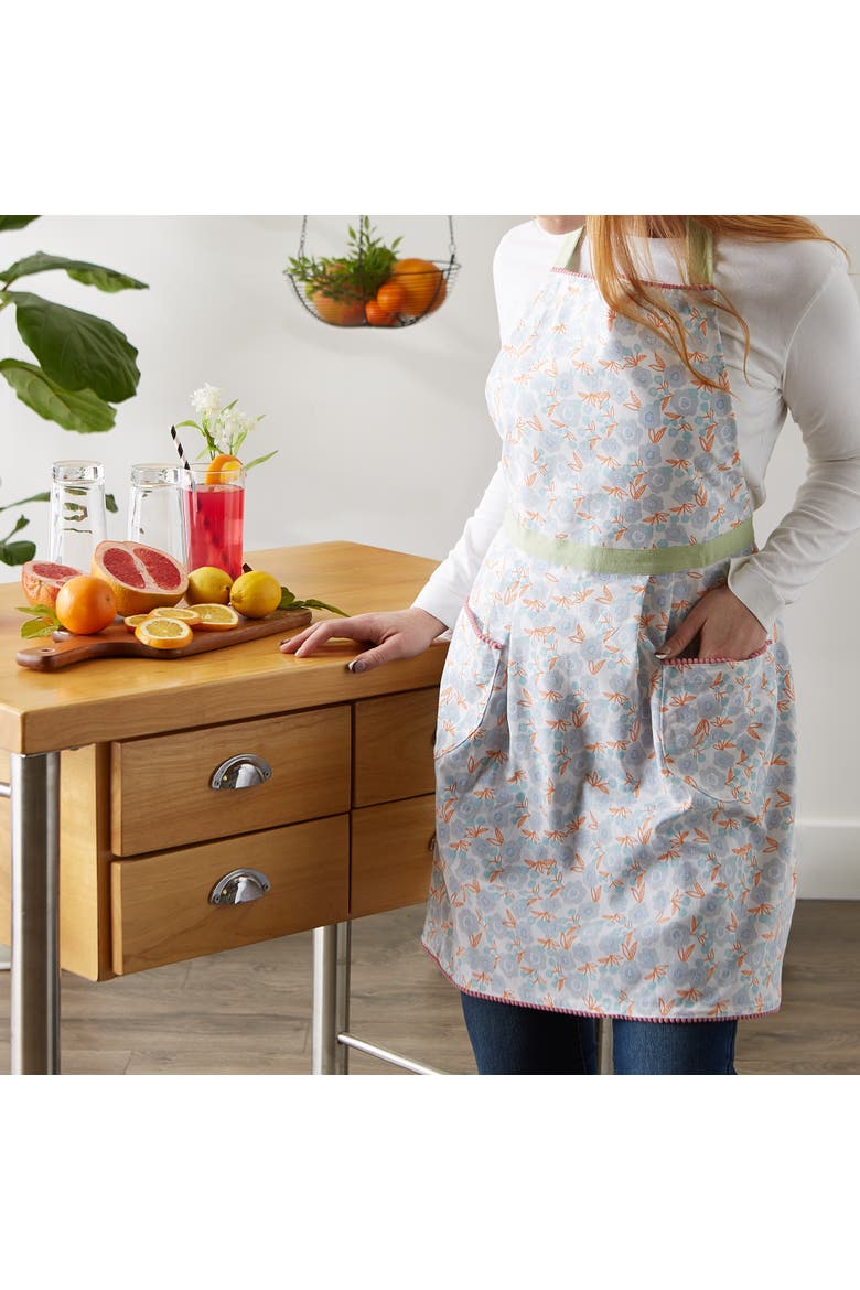 Printed Skirt Apron Blue Blossom, Alternate, color, Blue Blossom