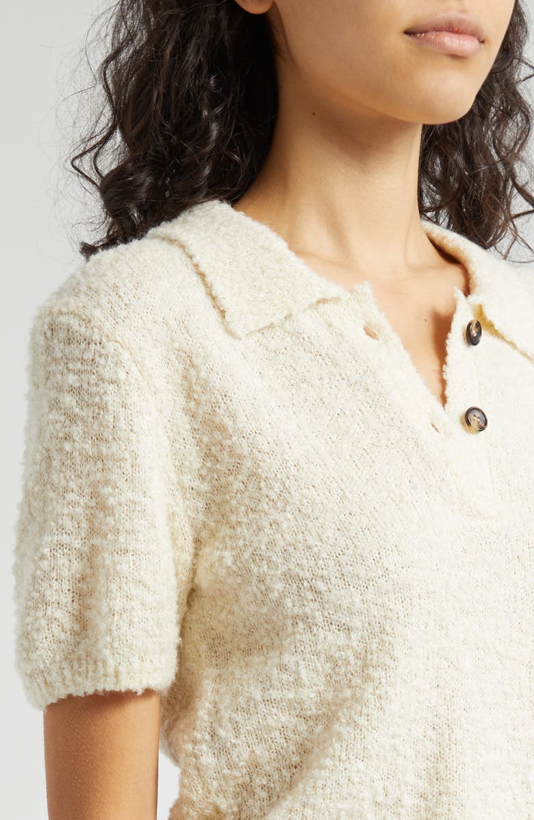 ATM Anthony Thomas Melillo Bouclé Polo Sweater, Alternate, color, 