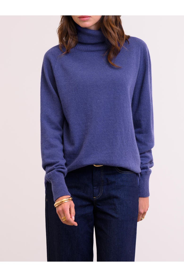 Geelong Wool Slouch Turtleneck Sweater, Alternate, color, INDIGO