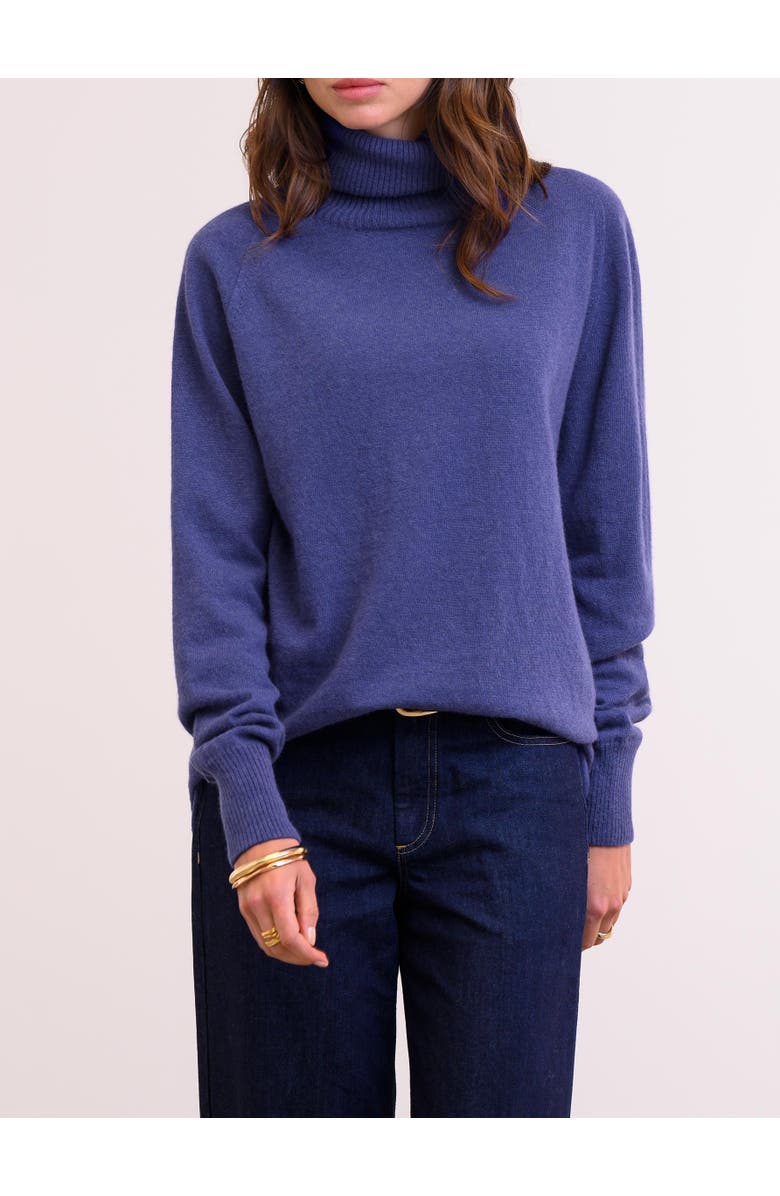 Celtic & Co. Geelong Wool Slouch Turtleneck Sweater, Alternate, color, Indigo