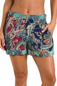 L'AGENCE Bessarabian Paisley Cover-Up Shorts