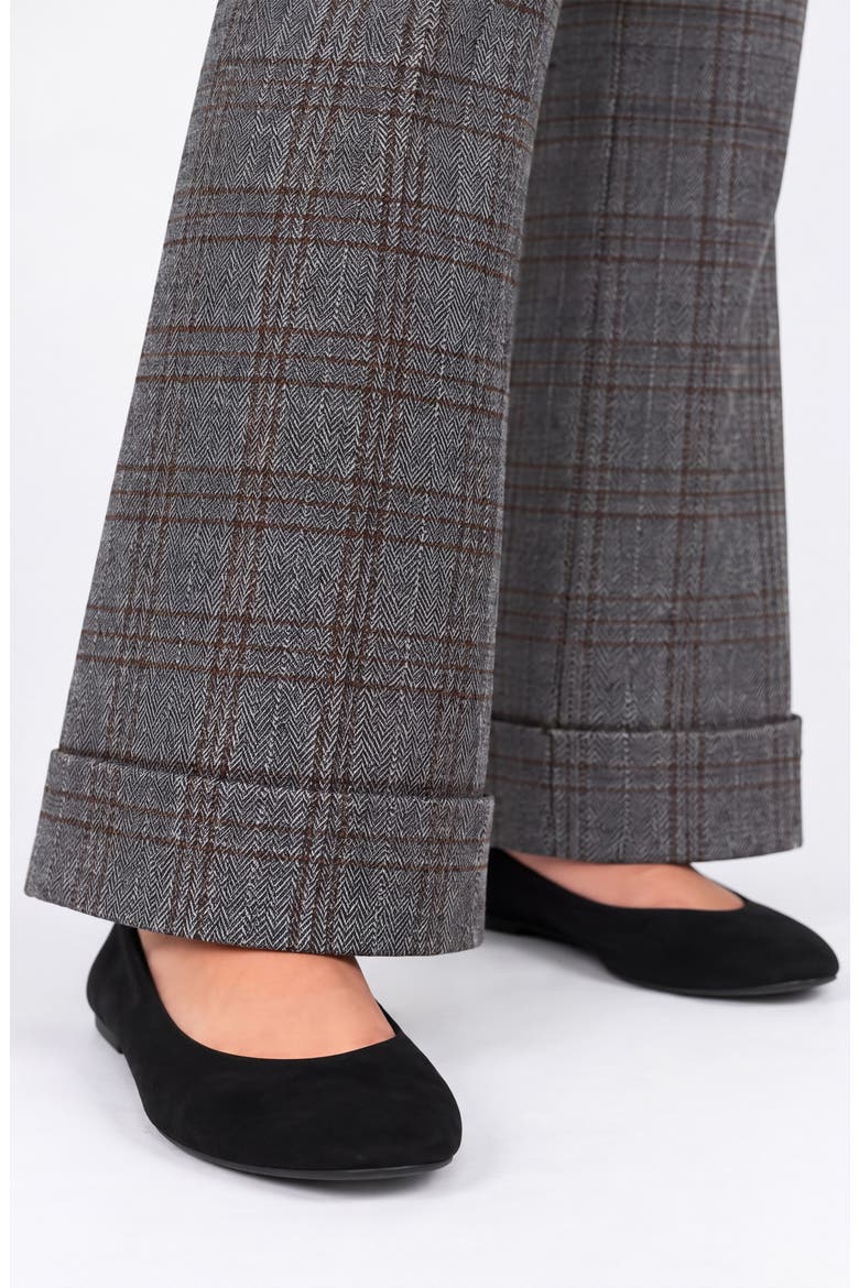 Cuffed Flare Trousers, Alternate, color, BK MLT HRNBNE P