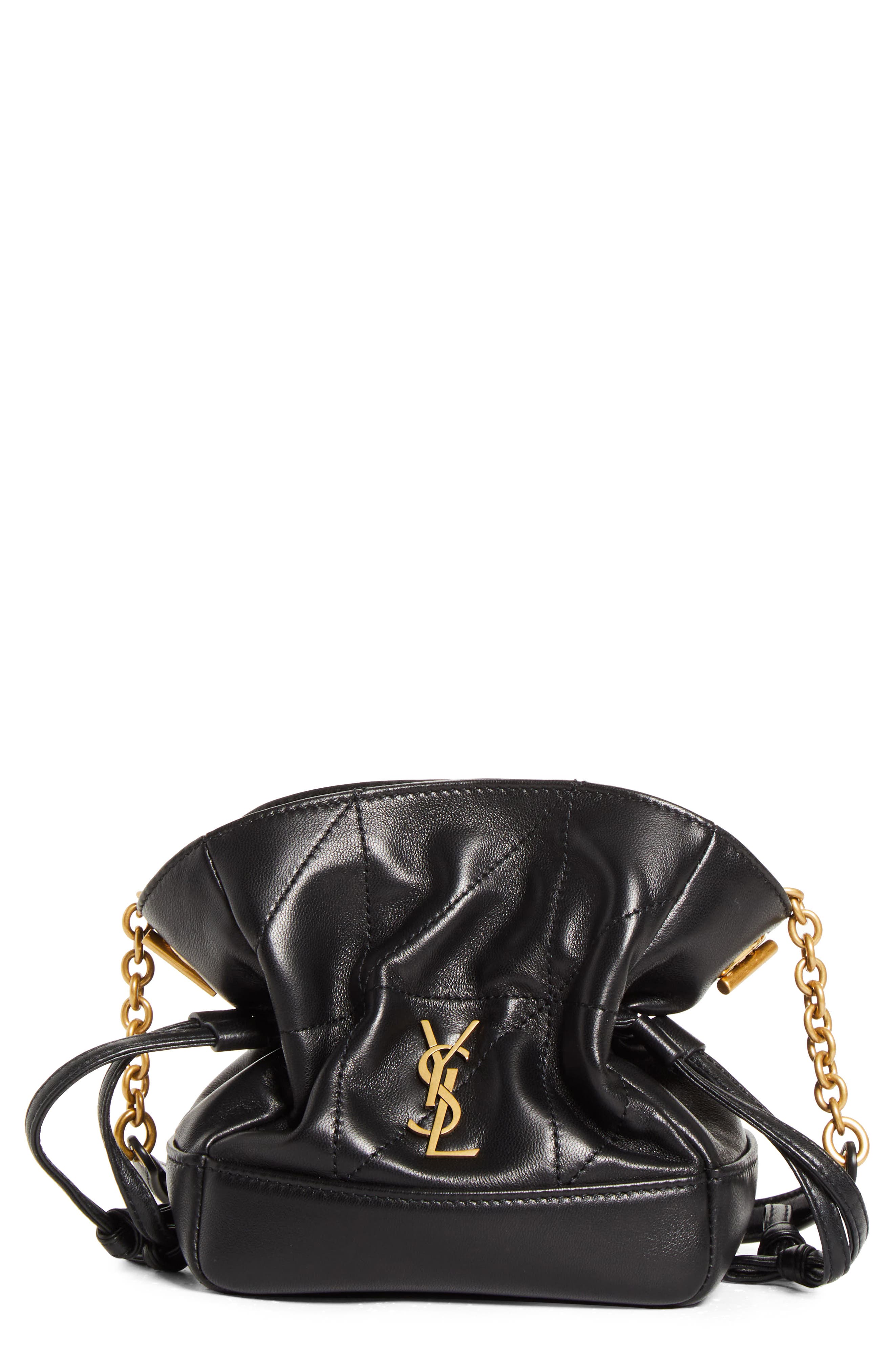 Saint Laurent Mini Jamie Leather Shoulder Bag In Black