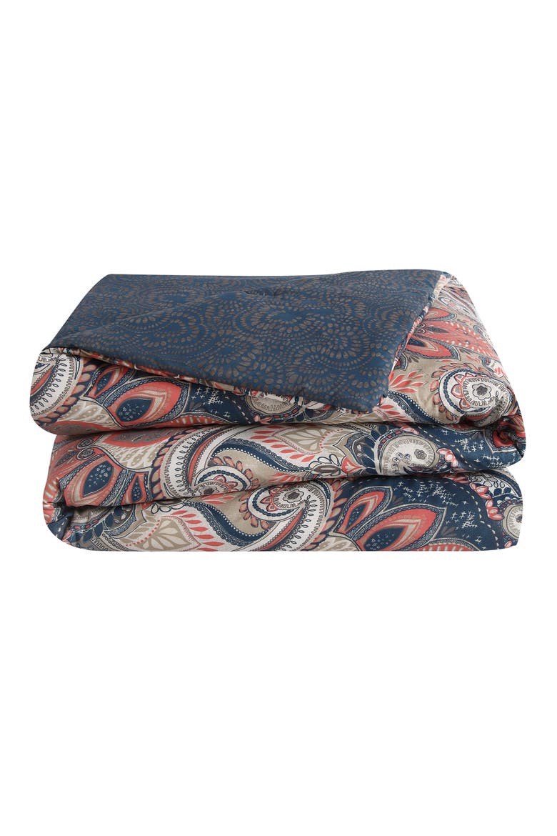 Damask Reversible Comforter Set - Full/Queen, Alternate, color, CORAL