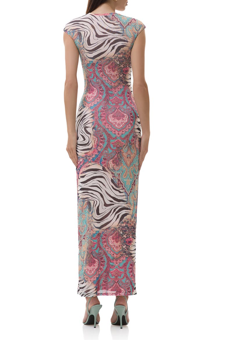 Cody Print Mesh Dress, Alternate, color, GILDED PAISLEY
