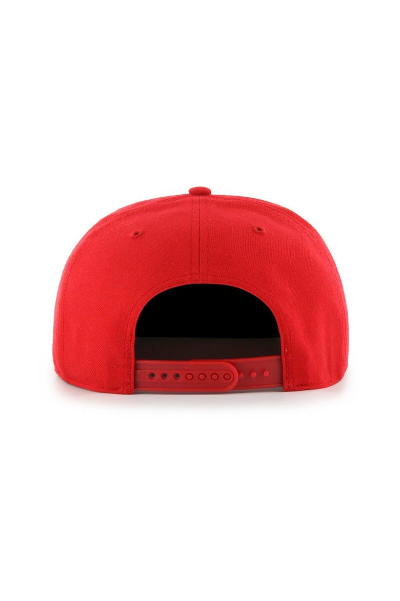 Men's '47 Red Houston Rockets High Post Captain Snapback Hat, Alternate, color, Red