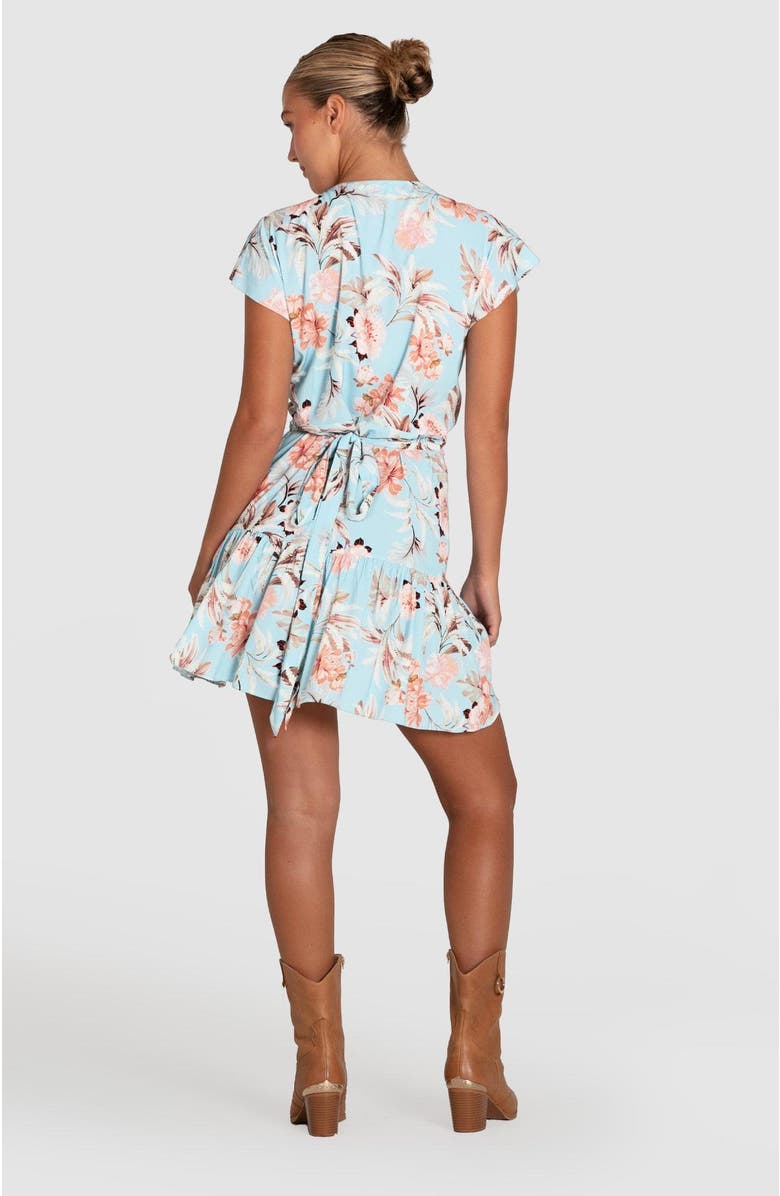 Belle & Bloom Love Shack Mini Wrap Dress, Alternate, color, Light Blue