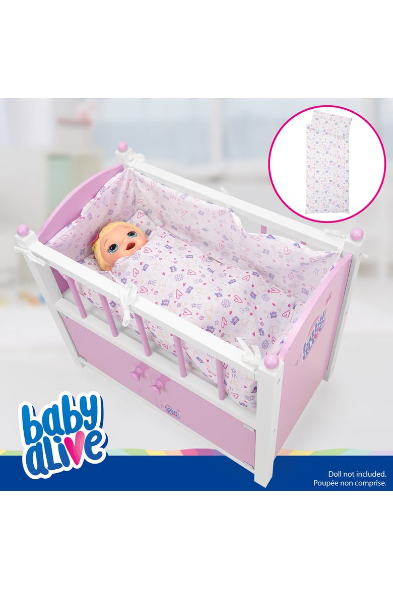Baby Alive 2-In-1 Wooden Doll Crib, Alternate, color, Multicolored