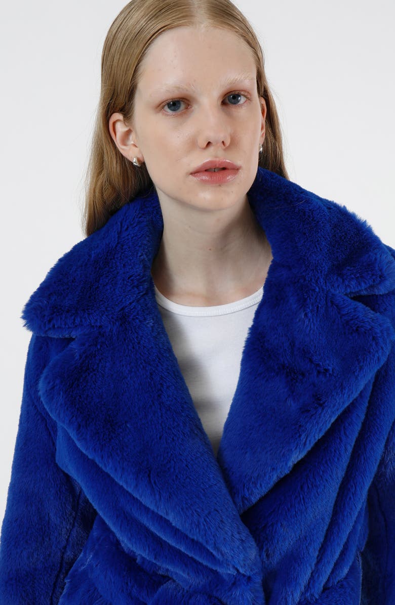 Apparis Mona Belted Faux Fur Coat, Alternate, color,