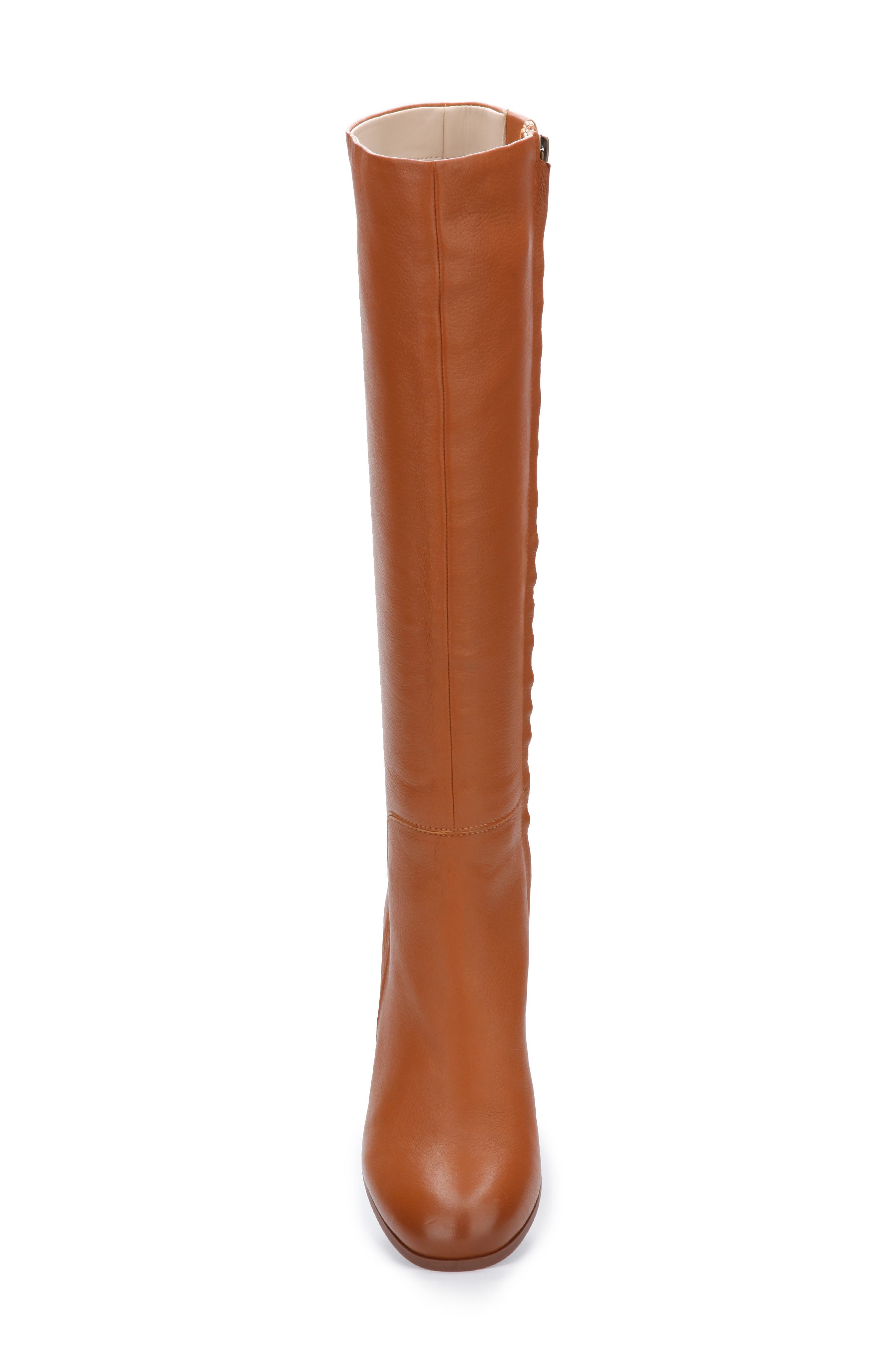 Justin Water Resistant Knee High Boot, Alternate, color, COGNAC LEATHER