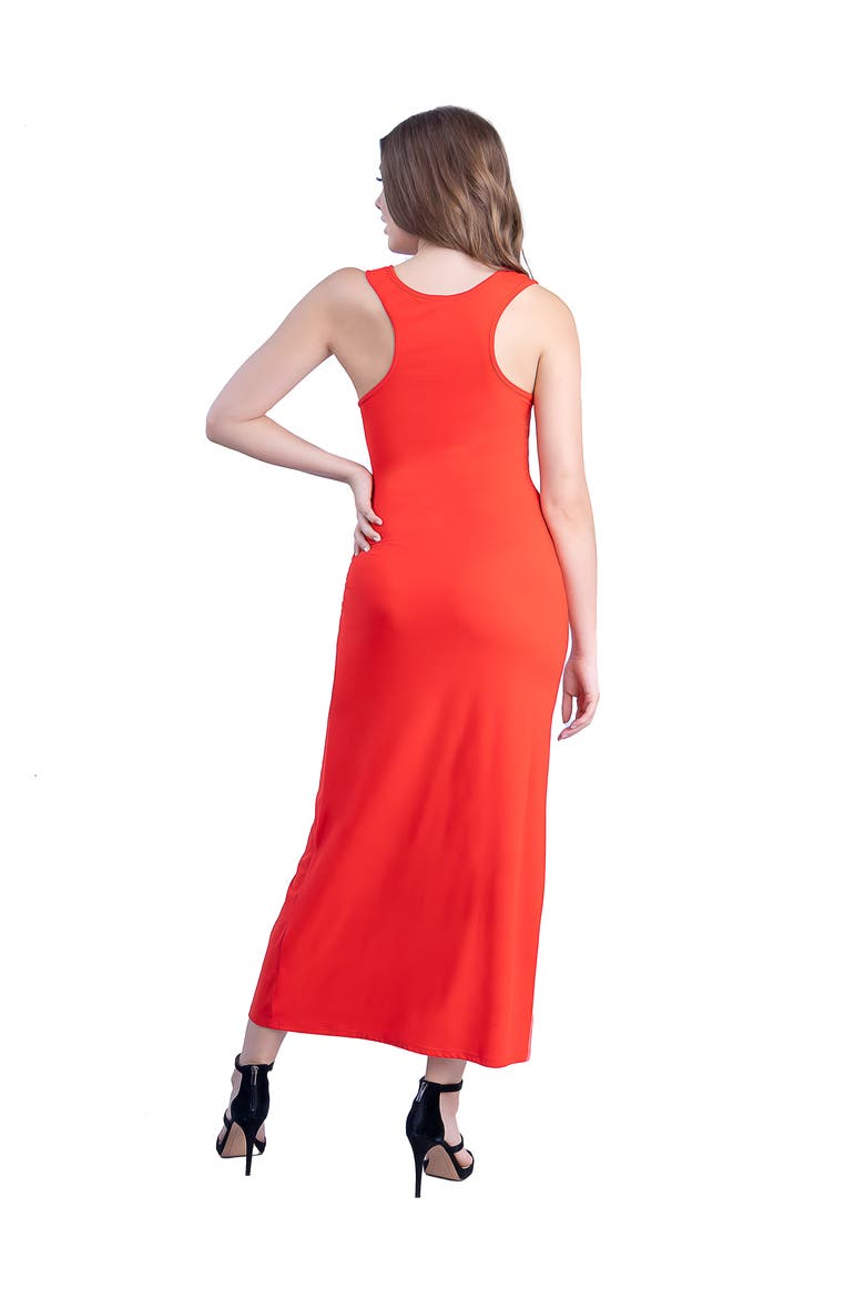 Scoop Neck Maxi Dress with Racerback Detail, Alternate, color, Orange
