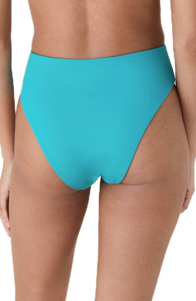 Andie The '90s High Waist Bikini Bottoms, Alternate, color, Cyan