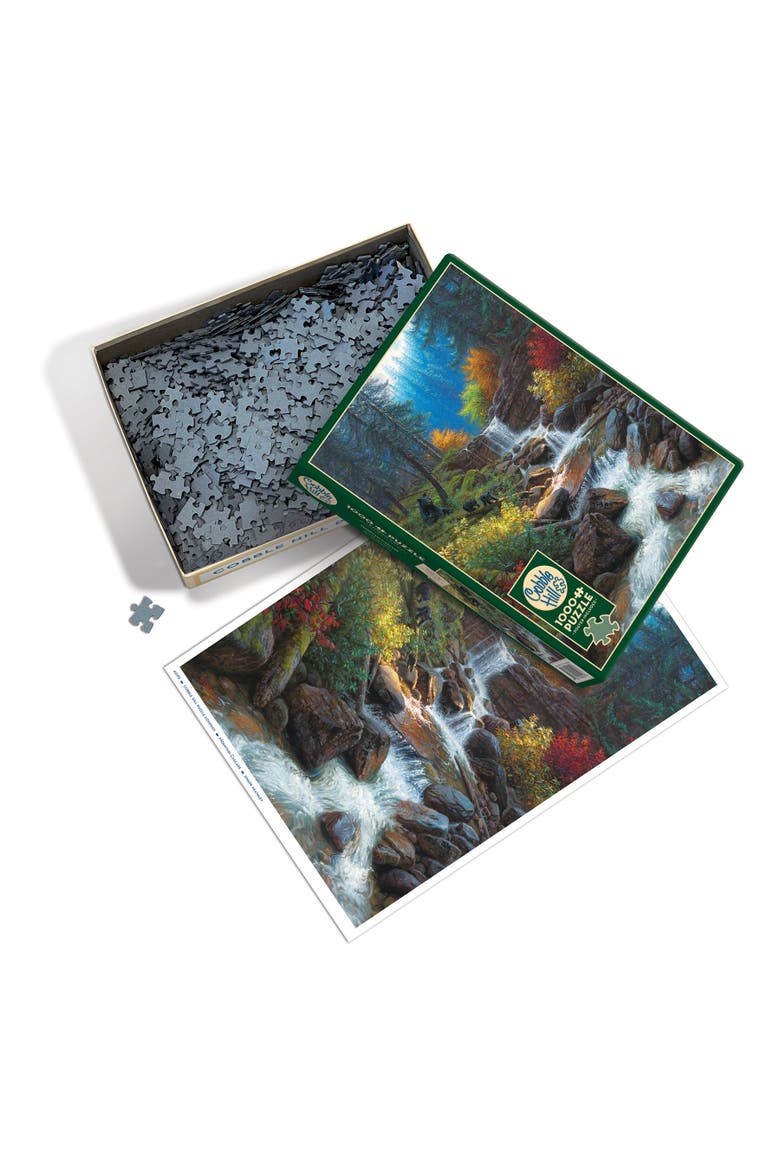 1000 Piece Puzzle Mountain Cascade  High Quality Jigsaw, Alternate, color, Multicolored
