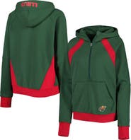 STARTER Women's Starter Green Minnesota Wild Wishbone Half-Zip Hoodie