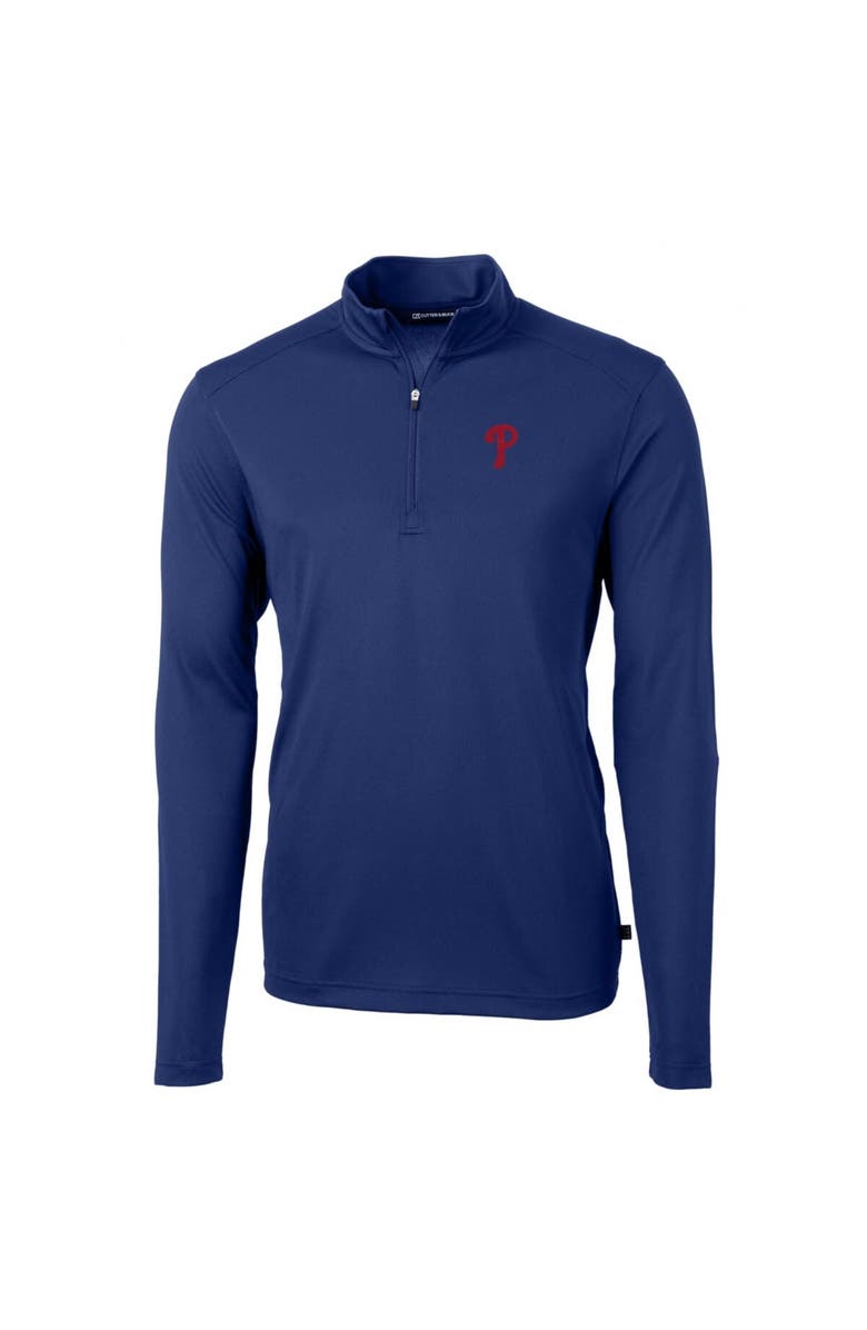 Cutter & Buck Men's Cutter & Buck Royal Philadelphia Phillies Big & Tall Virtue Eco Pique Quarter-Zip Pullover Jacket, Main, color, Royal
