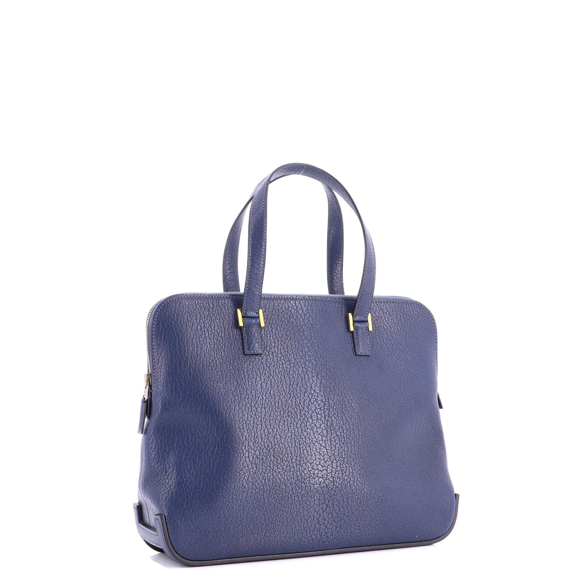 Pre-Owned Hermes Escapade Tote Chevre de Coromandel, Alternate, color, Bleu De Malte