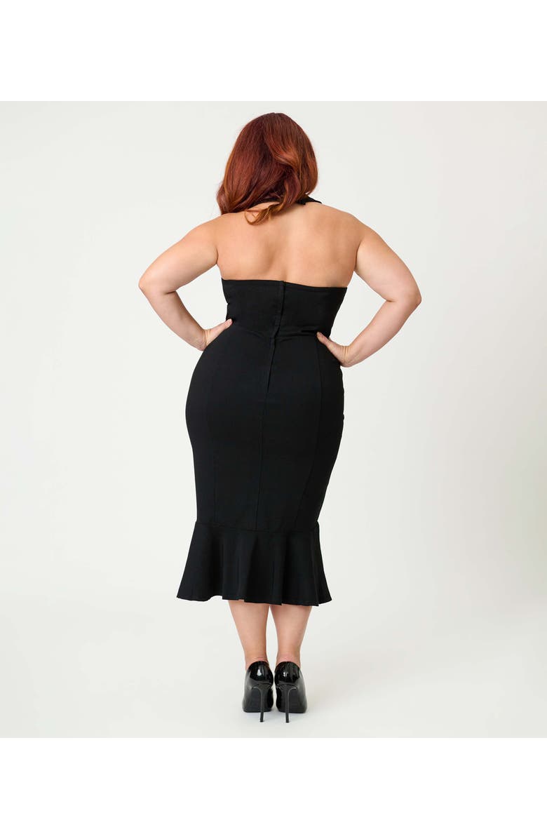 Unique Vintage Plus Size Penelope Wiggle Dress, Alternate, color, Black Solid
