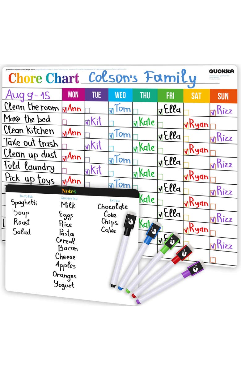Quokka Magnetic Chore Chart for Kids - Visual Responsibility and Behavior Board for Children, Toddlers, and Teens, Main, color, Chart Basic