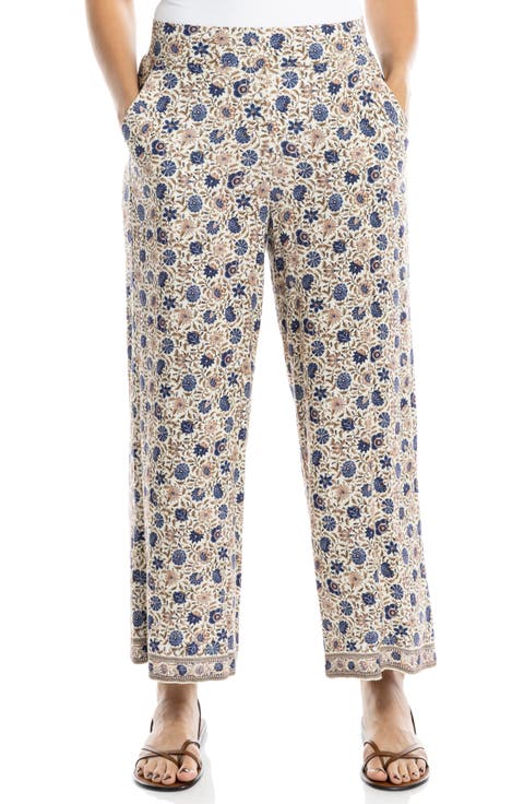 Wide Leg Pull-On Crop Pants
