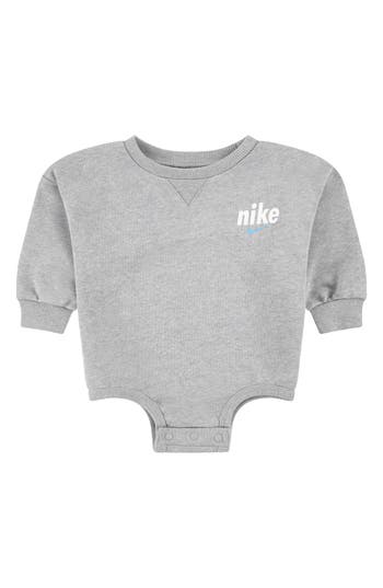 Nike Crewneck Bodysuit In Gray
