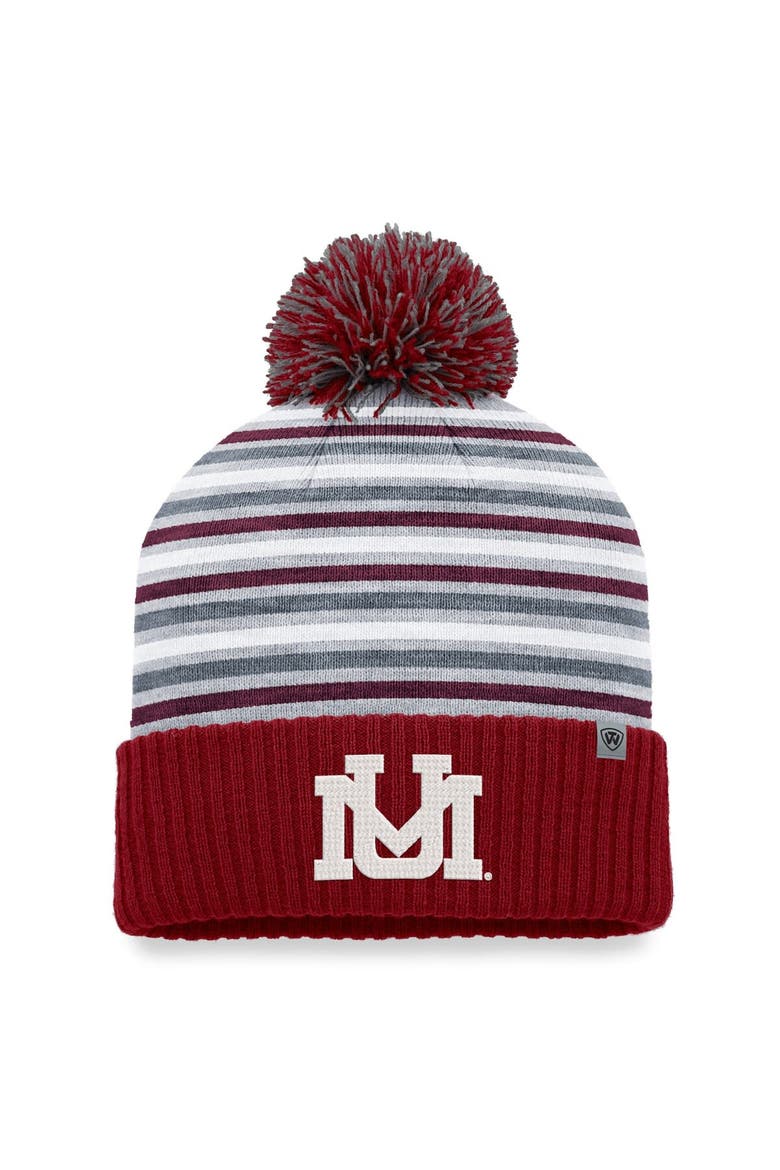 Men's Top of the World Maroon Montana Grizzlies Dash Cuffed Knit Hat with Pom, Main, color, Maroon