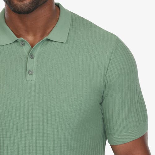 Vustra Textured Knit Polo In Green