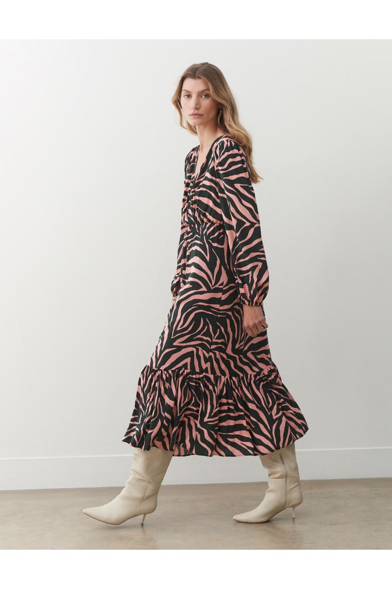 Suzie Animal Print Midi Dress, Alternate, color, Pink Leopard