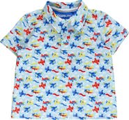 RuffleButts Boys Knit Short Sleeve Performance Polo