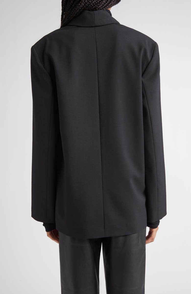 LOULOU DE SAISON Sancia Double Breasted Stretch Virgin Wool Blazer, Alternate, color, Black