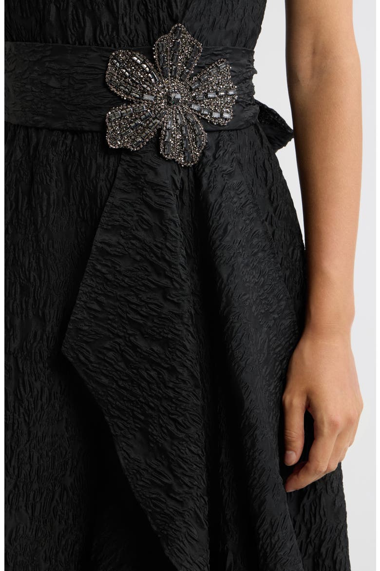 Crinkle Taffeta Gown, Alternate, color, BLACK