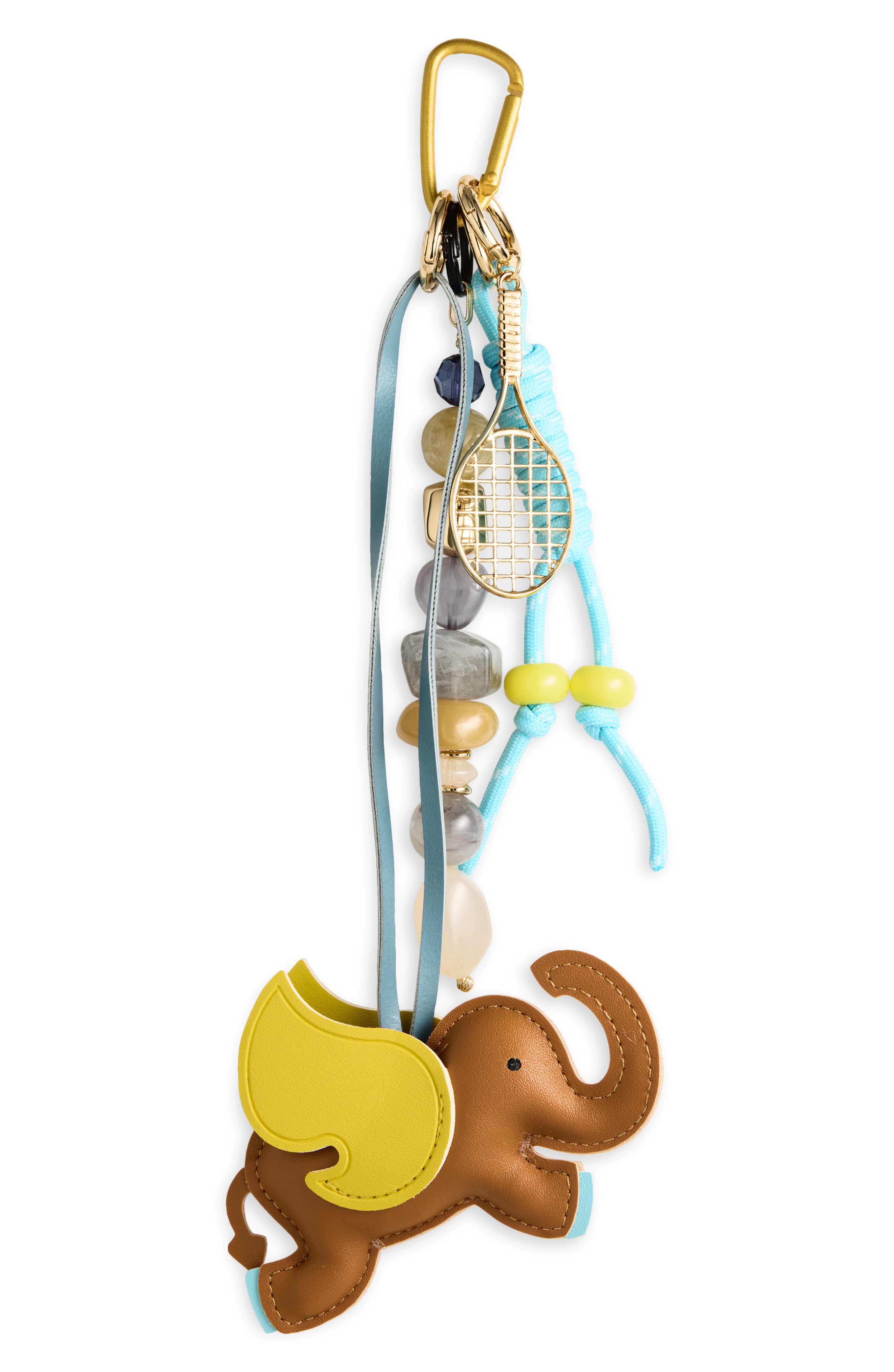 Chelsea28 Elephant Bag Charm, Main, color, Brown Multi- Gold