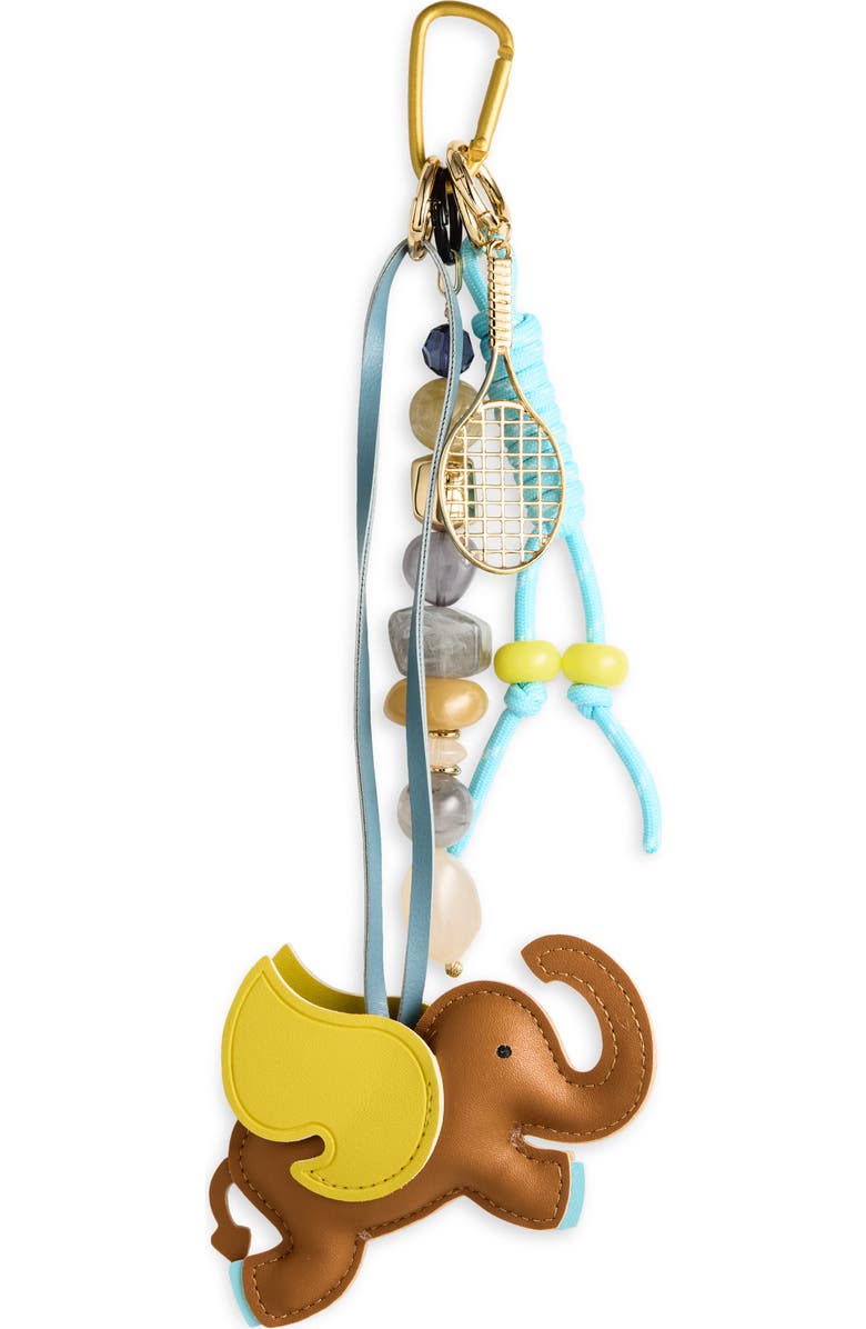 Chelsea28 Elephant Bag Charm, Main, color, Brown Multi- Gold