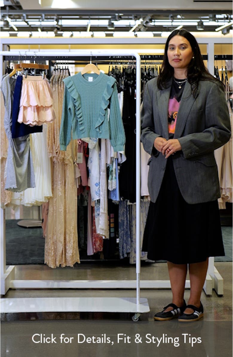 Kids' Ruffle Cotton Pointelle Sweater, sales video thumbnail