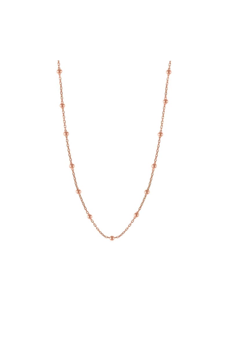 Spero London Bead Chain Sterling Silver Satellite Necklace, Main, color, Rose Gold