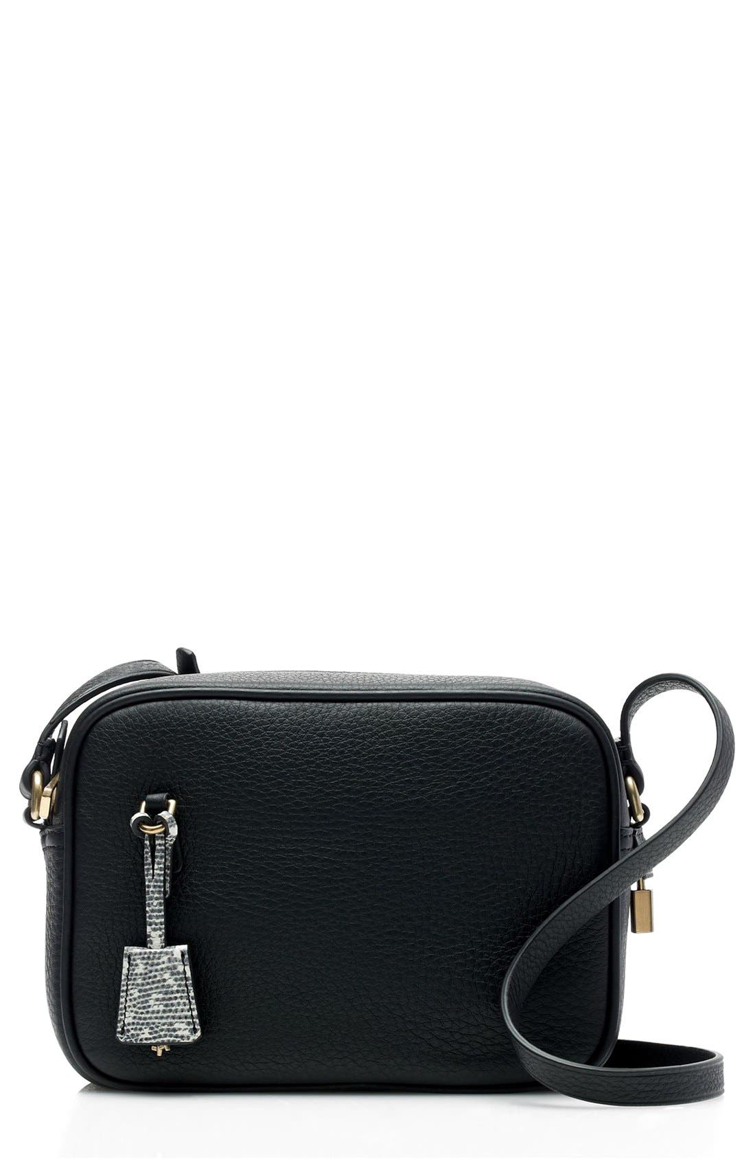 J.Crew 'Signet' Leather Crossbody Bag, Main, color, 