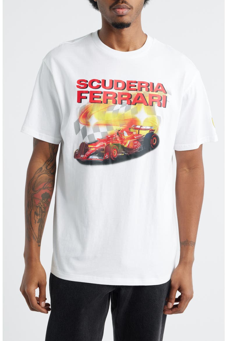 x Scuderia Ferrari Cotton Graphic T-Shirt, Main, color, PUMA WHITE