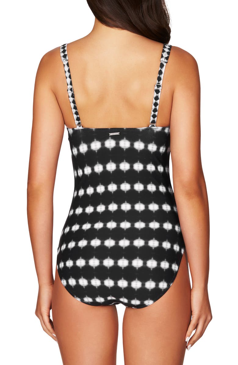 Sea Level Twist Front Print One-Piece Swimsuit, Alternate, color, 