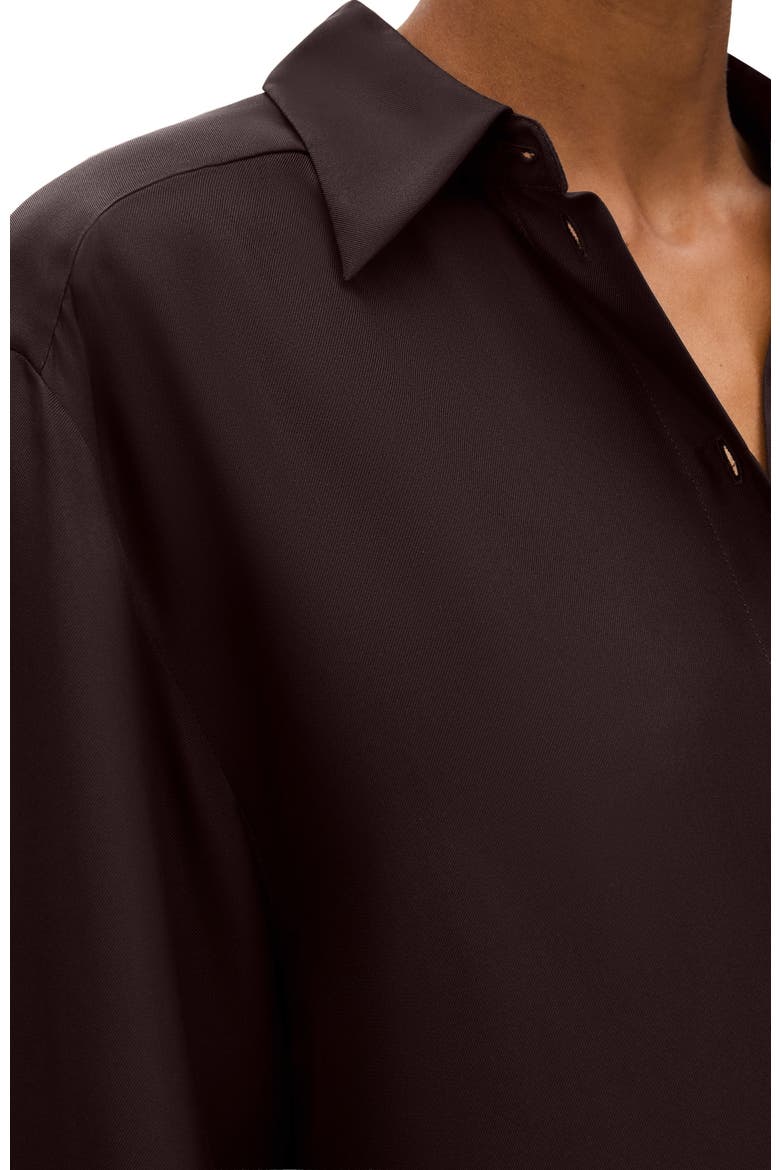 Silk Pleat Back Shirt, Alternate, color, Chocolate