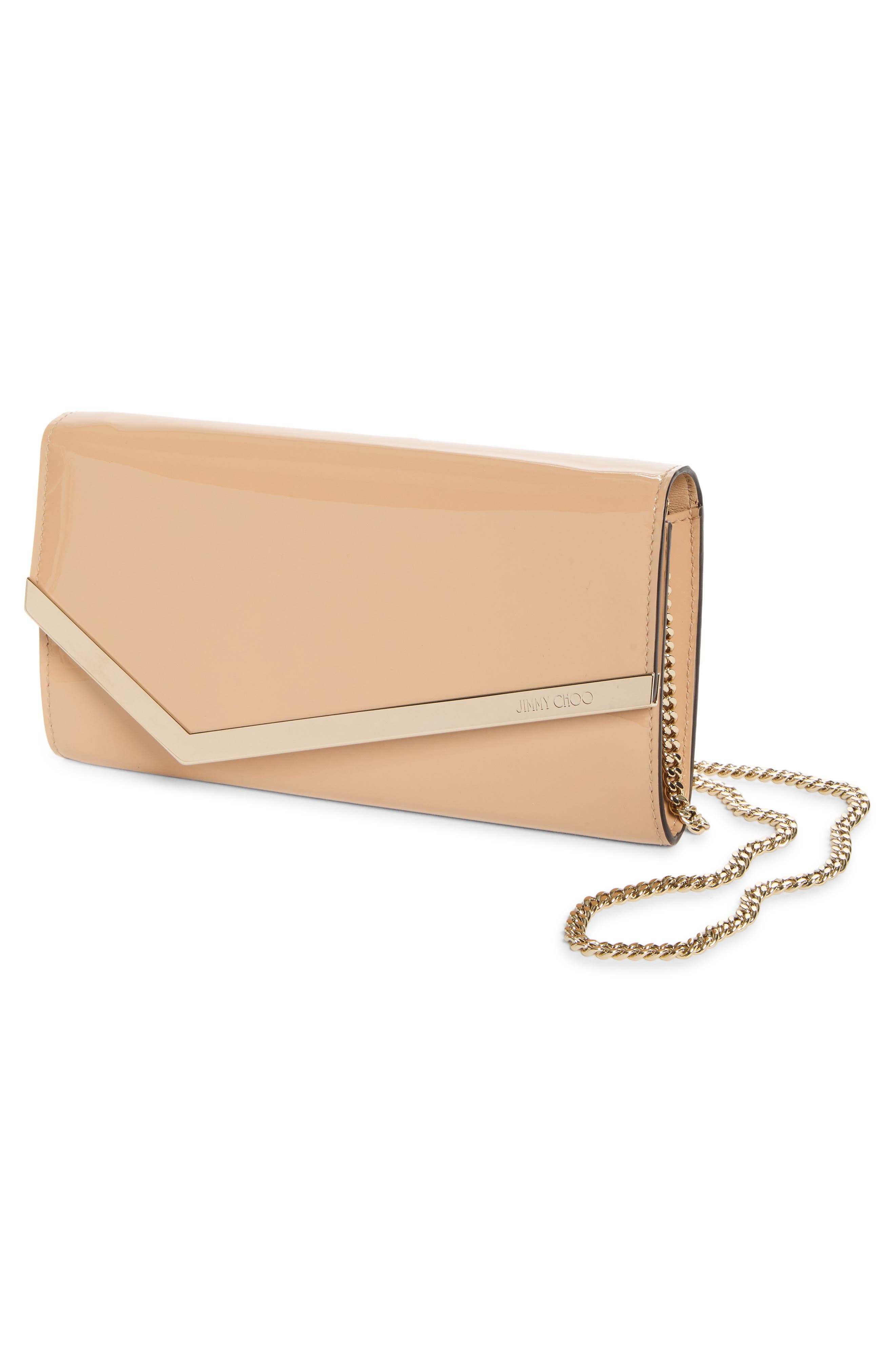 Emmie Leather Clutch, Alternate, color, CHAI/ LIGHT GOLD