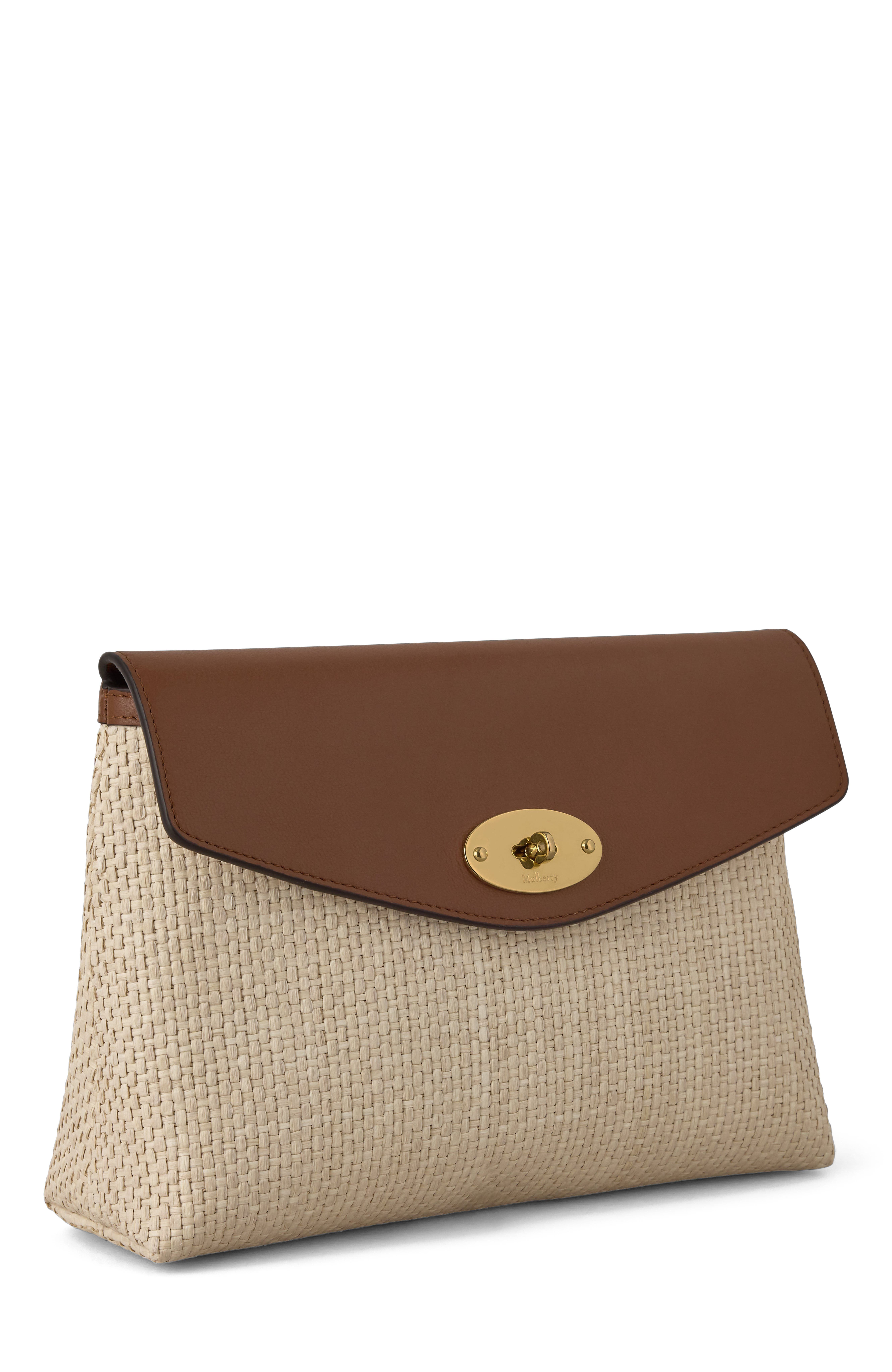 Large Darley Cosmetic Pouch, Alternate, color, Ecru-Bright Oak