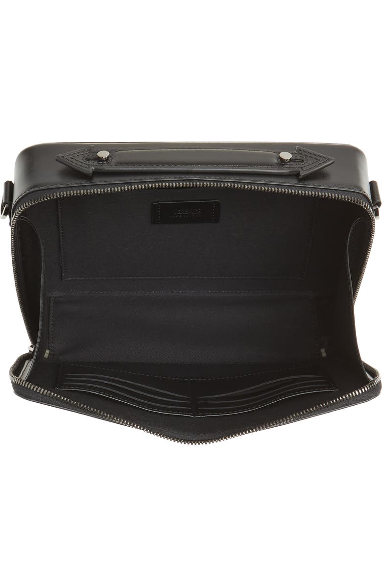 Versace Barocco Embossed Leather Messenger Bag, Alternate, color,