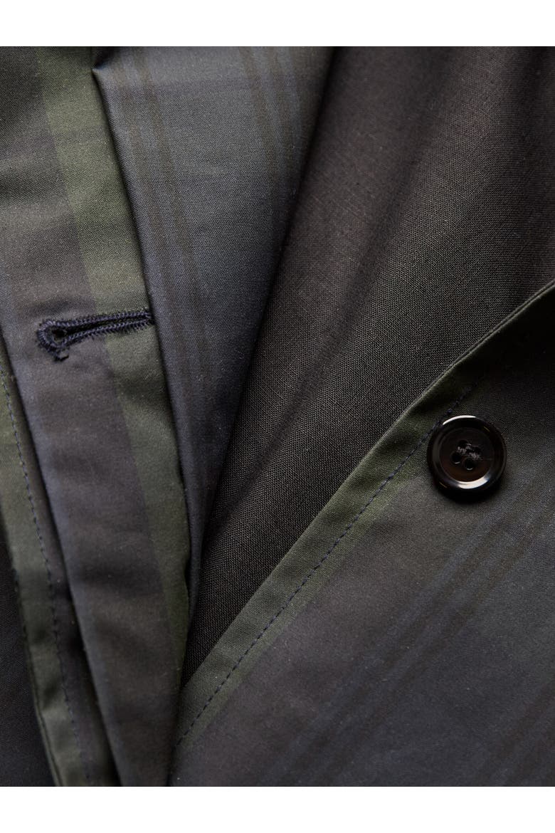 British Waxed Cotton Trench Coat, Alternate, color, Blackwatch