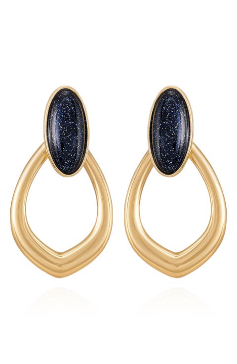 Faux Stone Doorknocker Earrings