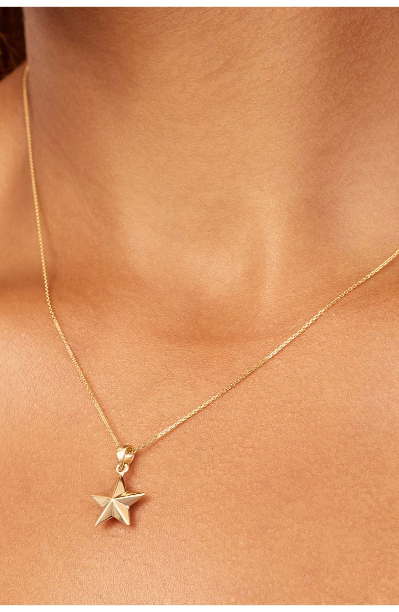 Oradina 14K Gold Street Star Pendant Charm, Alternate, color, Yellow Gold