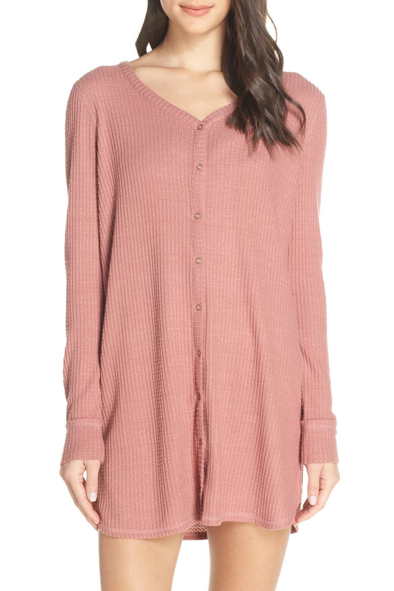 Thermal Nightshirt, Main, color, PINK TAFFY