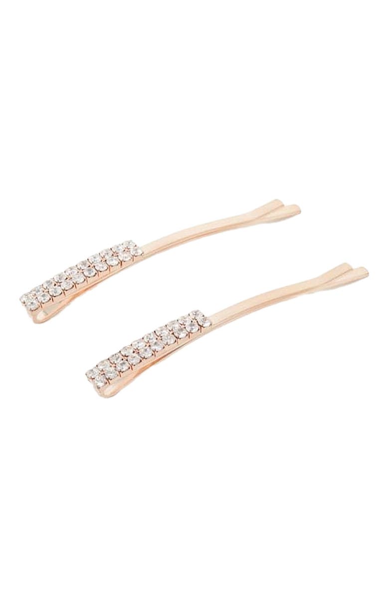 NUME Double Row Sparkle Hair Pin Set, Alternate, color, Rose Gold