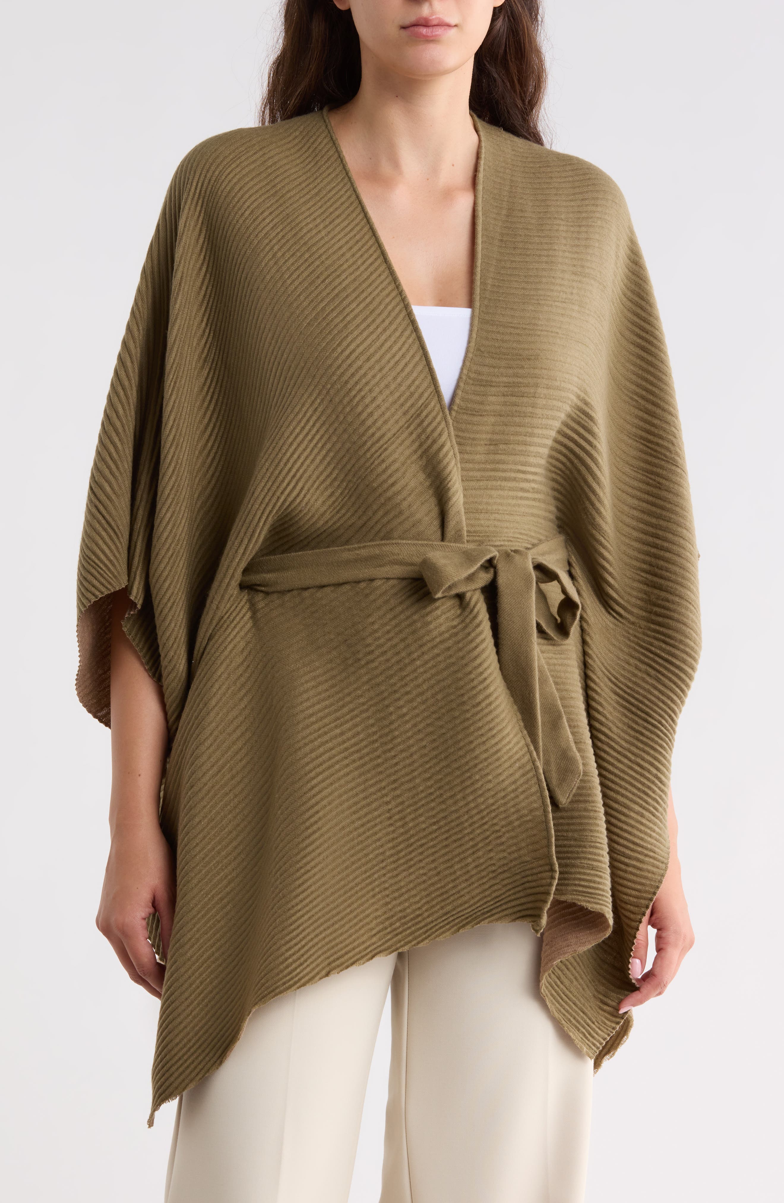 Reversible Pleated Belted Topper