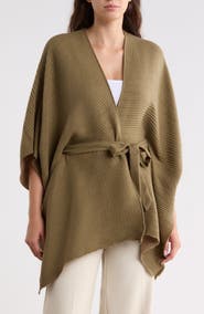 Vince Camuto Reversible Pleated Belted Topper