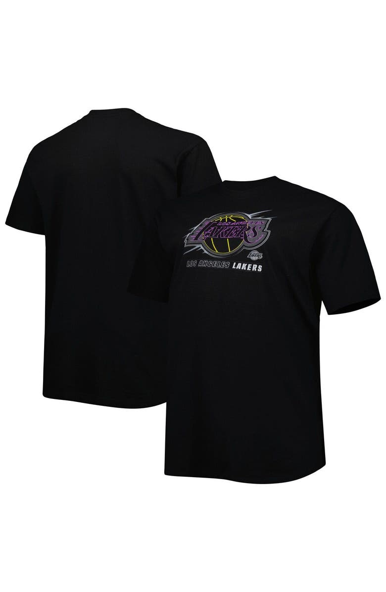 PROFILE Men's Black Los Angeles Lakers Big & Tall Pop T-Shirt, Alternate, color, 